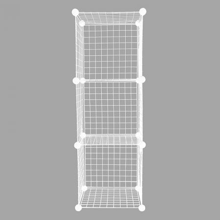 Organisateur de rangement en grille filaire, blanc