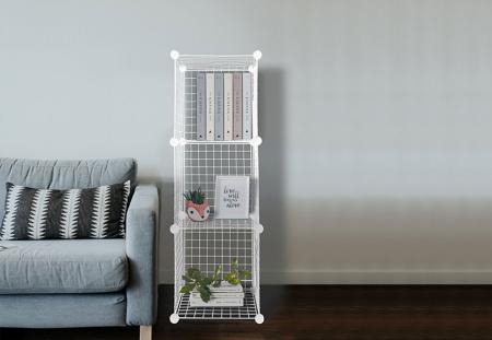 Cubes de rangement en grille pour chevet