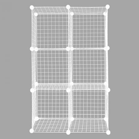 Unité de rangement en cube métallique, ensemble de 6 - Unité de rangement en cube métallique, ensemble de 6, blanc