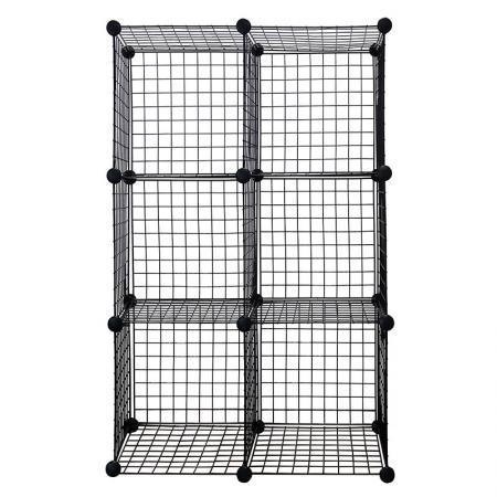 Metal Cube Storage Unit, Set Of 6, Black