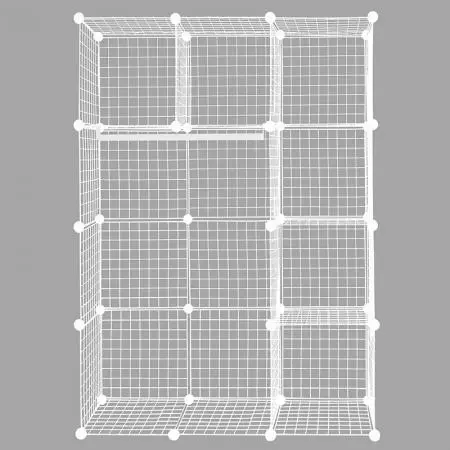 Unité d'étagère en fil métallique, lot de 12 - Unité d'étagères en cube filaire, ensemble de 12, blanc