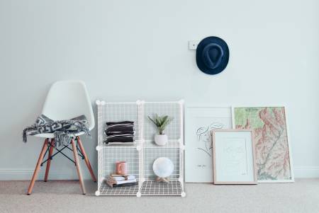 Vita trådnätkuber för hemmet