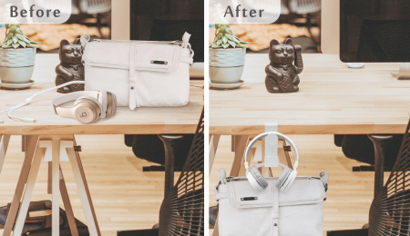 Under-skrivbordsdesign minskar röran på skrivbordet.