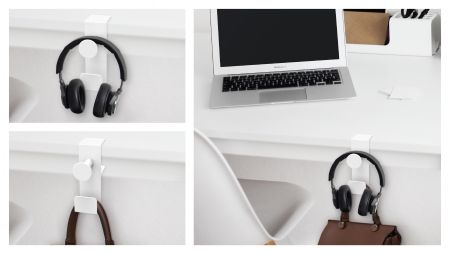 Backpack and Audio Headset Hook with Adjustable Clamp
