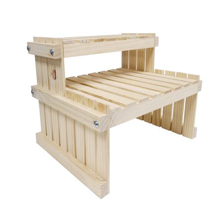2-stufiger Holz-Schreibtisch-Pflanzenständer - 2-stufiger Holz-Schreibtisch-Pflanzenständer