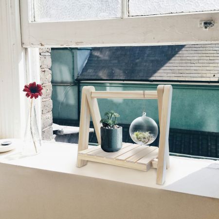 Trä Hydroponiskt Växtställ på Fönsterbräda