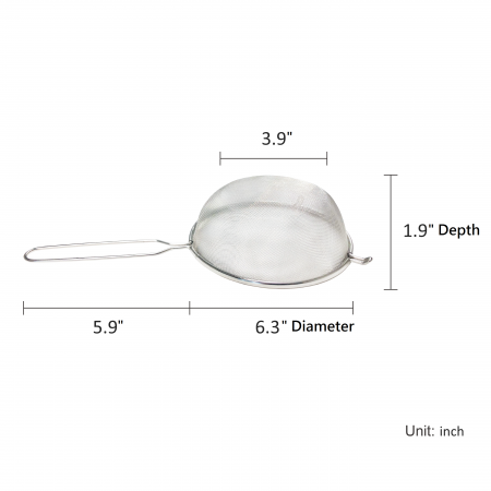 De grootte van de bloemzeef