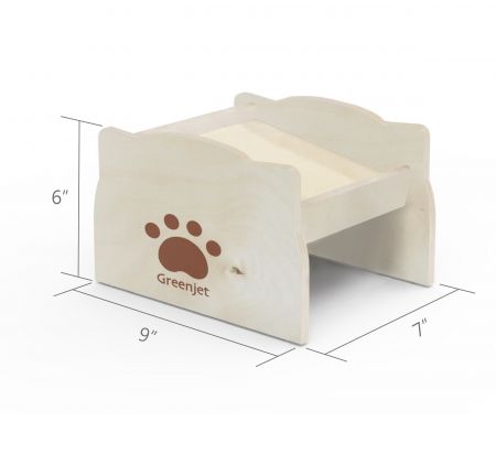 Storleken på upphöjd trämatningsplats