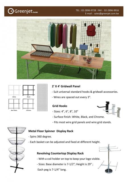 E-katalog (Butikk) for Gridwall Panel, Gridkroker, Spinnerstativ, Tellerdisplay