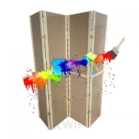 Biombo plegable de tablero de clavijas de colores