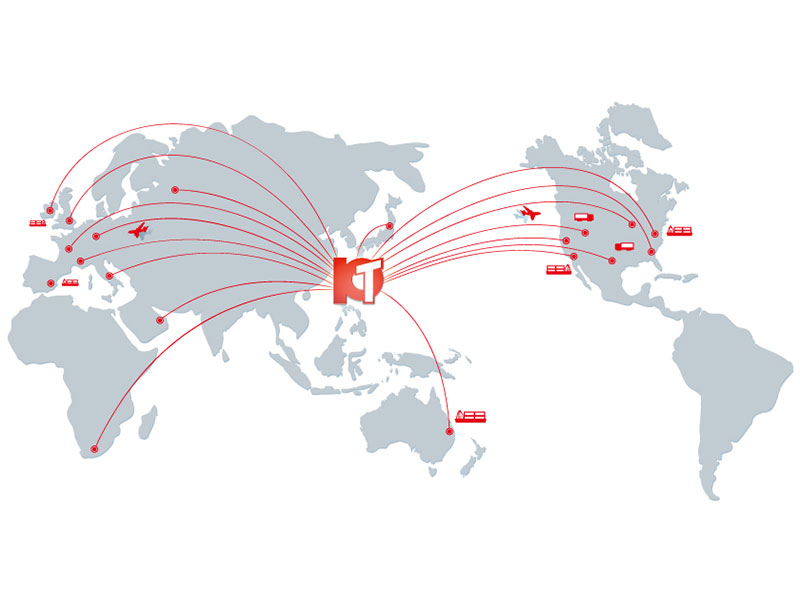 Esportazione PT verso clienti in tutto il mondo.
