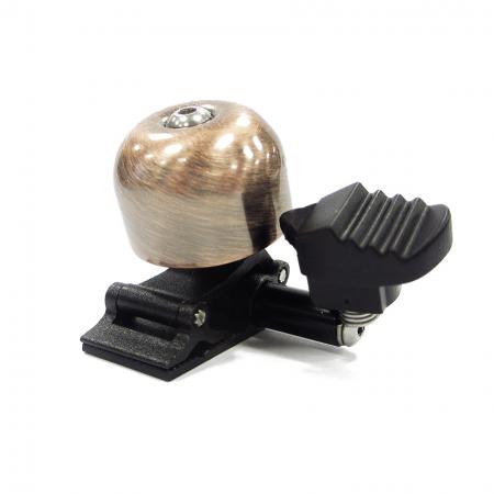 Mini mosazný zvon s šipkou kladivem - Kolečkový zvon s šipkou kladivem