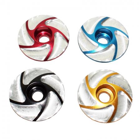 Anodized machined top cap