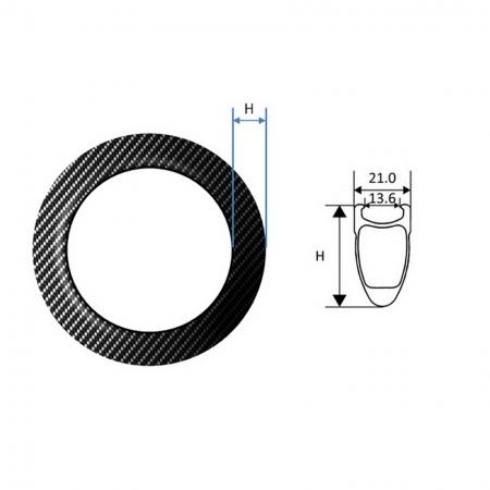 Cerchio in fibra di carbonio, 20 pollici - Cerchio in fibra di carbonio, bicicletta pieghevole