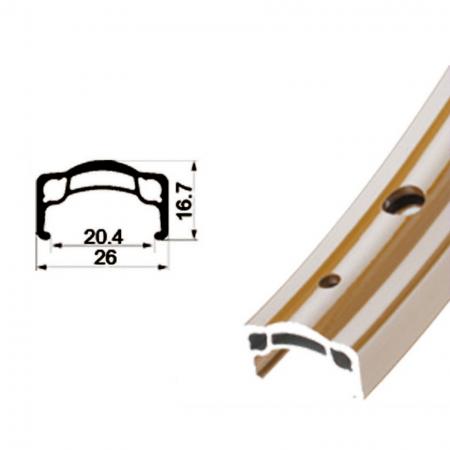 Aluminum Double Wall Rim for MTB Profile 16.7 mm High - Aluminum Double Wall Rim for MTB profile 16.7 mm high