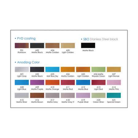 färgalternativ för anodisering