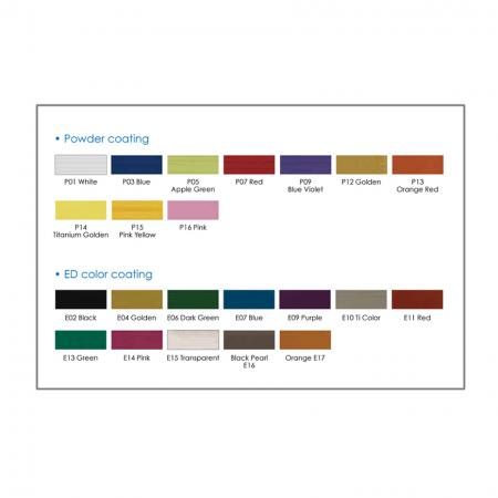 Opção de cor para anodização