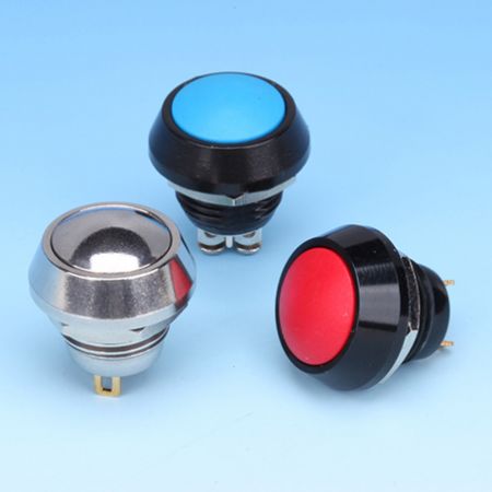 Interruptores de botão de pressão de metal