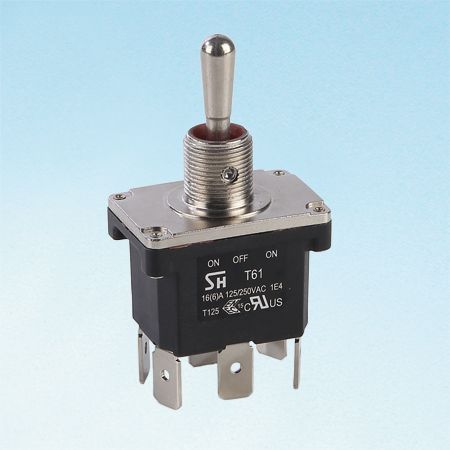 Interruptor basculante impermeable DPDT superior - Interruptores de palanca (T6124)