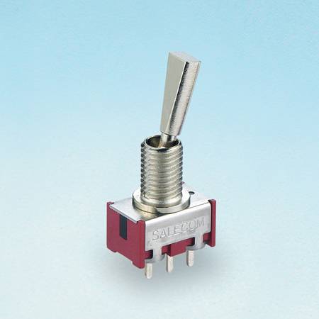 SH T7014-U2 Mini Toggle Switch - 3-Pin ON-OFF-ON, Long Flat Handle (5-Pack) For Electronics