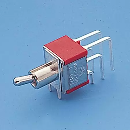Miniature Toggle Switch Vert. right angle DP - Toggle Switches (T8021L)