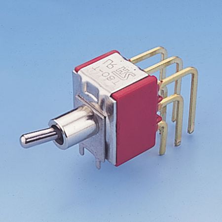 Interruptor de alternância em miniatura de ângulo reto 3PDT