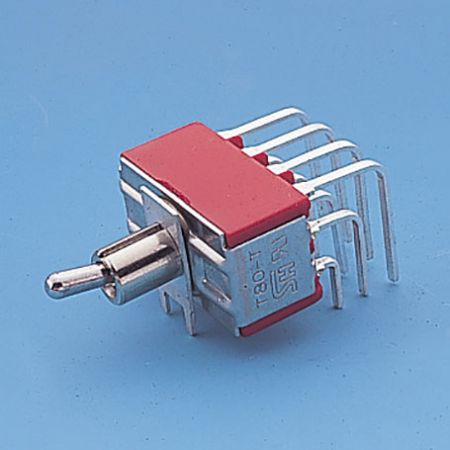 Interruttore a levetta miniaturizzato verticale ad angolo retto 4P - Interruttori a levetta (T8401P)