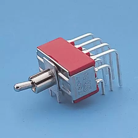 Miniature Toggle Switch Vert. right angle 4P