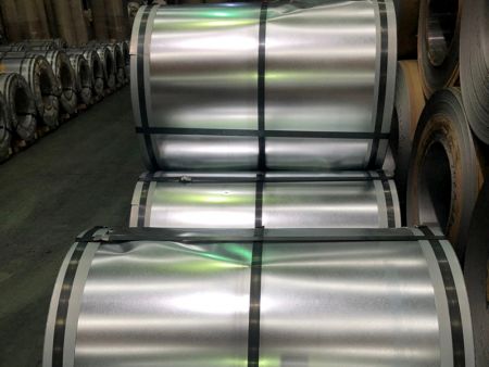 Top view photo of the export packaging 430 stainless steel coils.