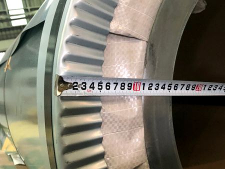 The O.D. protective steel ring of 316 stainless steel coil export packaging.