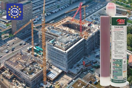 Injekční epoxidová chemická kotva schválená ETA, navržená pro retrofitting kotevních tyčí