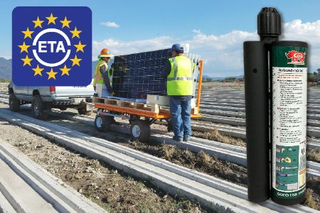 Anclaje químico de epoxi de alta resistencia aprobado por ETA para sistemas de montaje en concreto