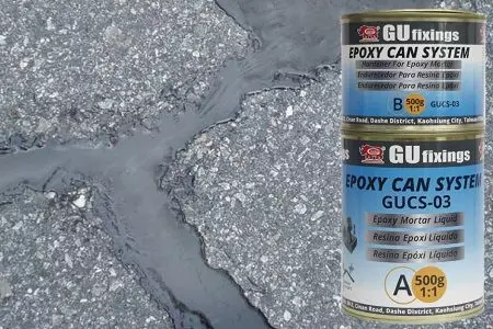Lågviskös epoxi kan system för att fylla sprickor
