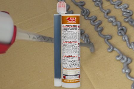 345ml Mortir injeksi vinilester dengan penyusutan rendah untuk penguatan baja dalam beton - GU-2000 345ml Ester vinil bebas styrene, mortir injeksi yang kuat untuk sambungan rebar dan beton