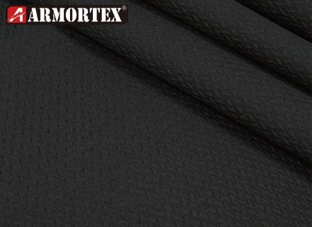Tissu tissé noir résistant aux flammes - Tissu avec revêtement ignifuge Kevlar® FR-PU