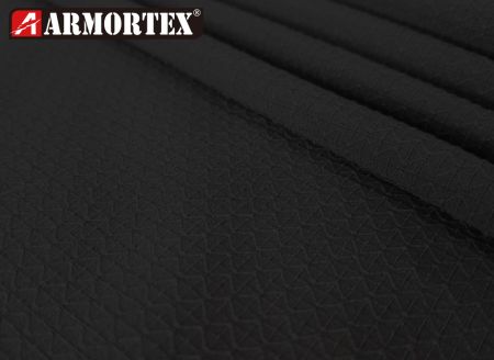 菱形纹黑色环保回收聚酯纤维弹性布