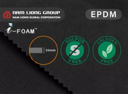 Espuma de EPDM sem enxofre com 50mm de espessura