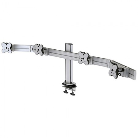 Four Monitor Arms - Clamp or Grommet Mount and Adjustable Asides