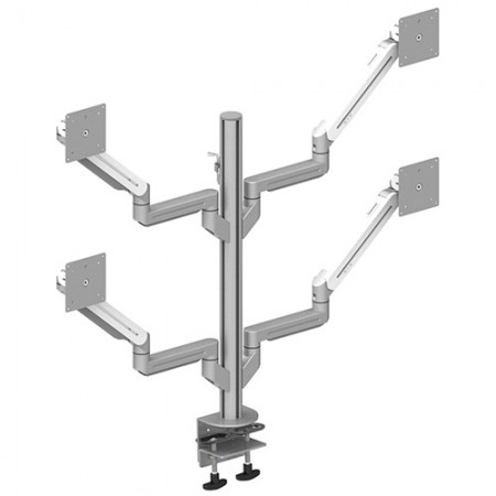 Four Monitor Arms - Clamp or Grommet Mount for Light Duty