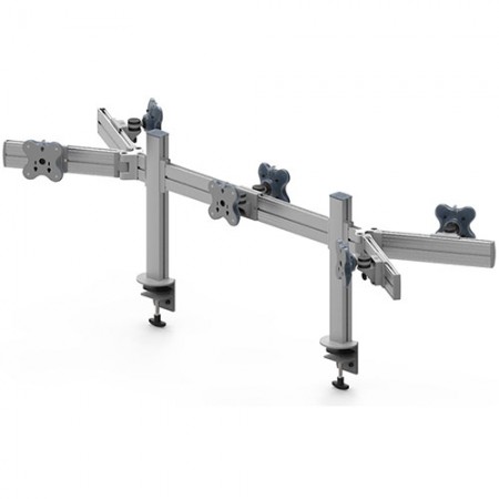 Six Monitor Arms - Clamp or Grommet Mount and Adjustable Asides - Six Monitor Arms EGTB-4513DW / 4513DWG