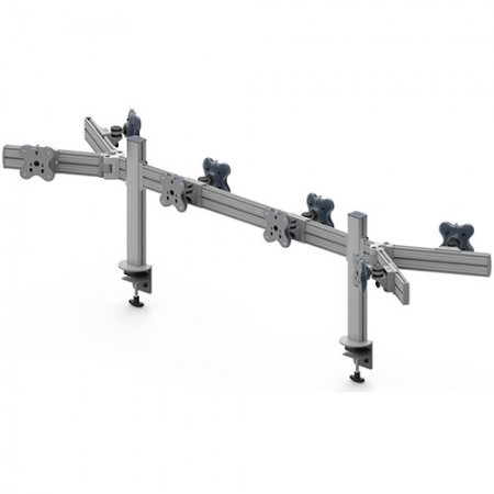 Eight Monitor Arms - Clamp or Grommet Mount and Adjustable Asides - Eight Monitor Arms EGTB-4514DW / 4514DWG
