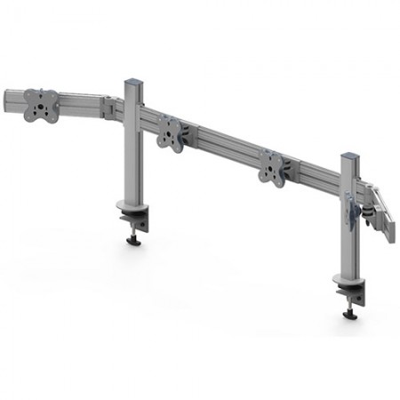 Four Monitor Arms - Clamp or Grommet Mount and Adjustable Asides - Four Monitor Arms EGTB-4514W / 4514WG