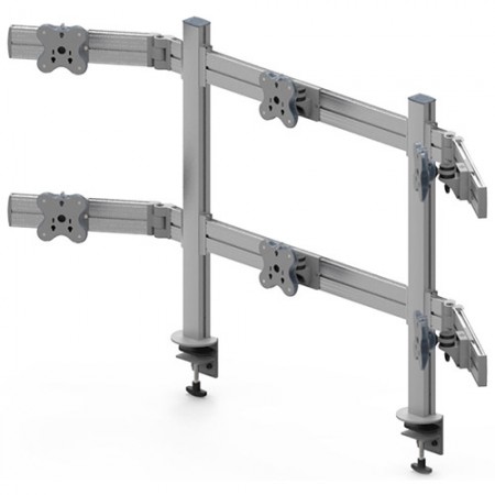 Six Monitor Arms - Clamp or Grommet Mount and Adjustable Asides - Six Monitor Arms EGTB-8026W / 8026WG