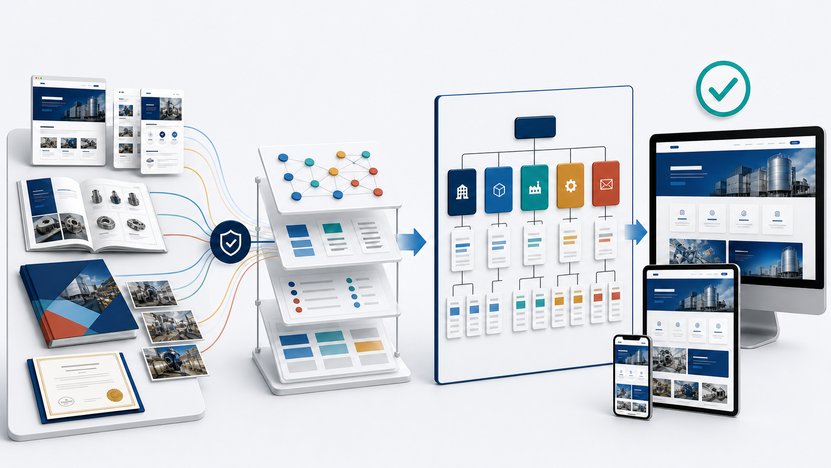 Ready-Market B2B 內容網站建置流程 從企業既有資料、AI 協助整理、Sitemap Plan、企業確認到網站製作的流程