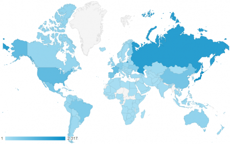 近三个月共有190 个国家访客