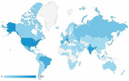 近三個月共有 144 個國家訪客