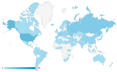 近三個月共有 108 個國家訪客