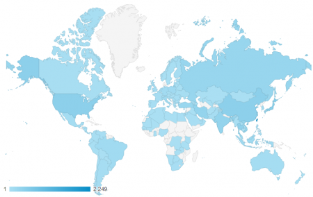 近三個月共有 116 個國家訪客
