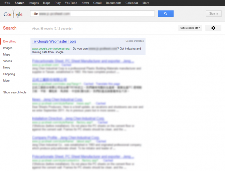 改版前 Google 只有收錄 98 筆資料
