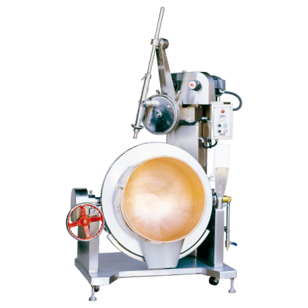 モチモチ糖を混ぜる機械 - SC-400回転式銅鍋調理機